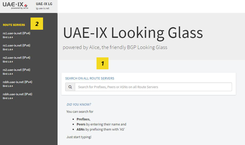 UAE-IX Looking Glass